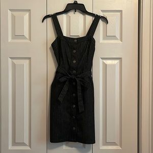 S black and white striped Hollister button up dress